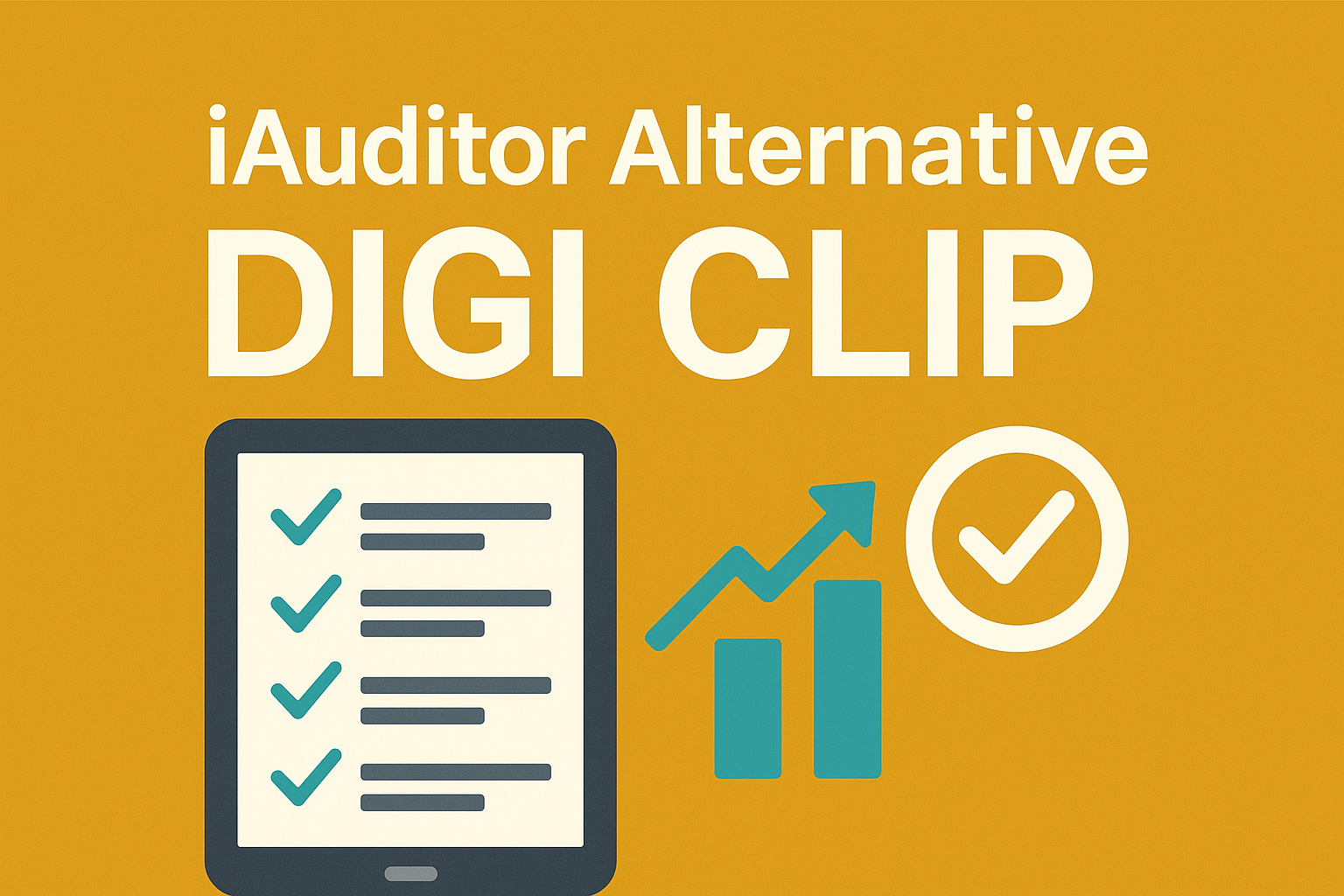 Feature image comparing DIGI CLIP and iAuditor, highlighting digital checklist efficiency and compliance tracking