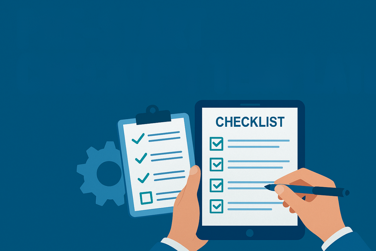 Technician completing a digital pre-start checklist on a tablet with DIGI CLIP