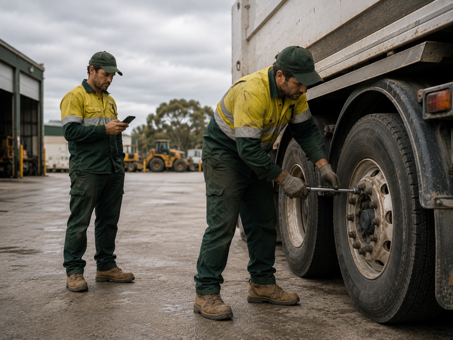 Tradesperson repairing a flagged vehicle fault as part of a DIGI CLIP corrective action