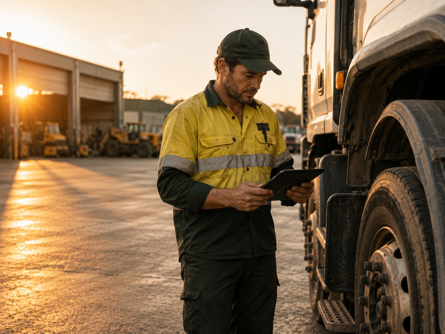 Manager reviewing a completed inspection and compliance record on a tablet using DIGI CLIP