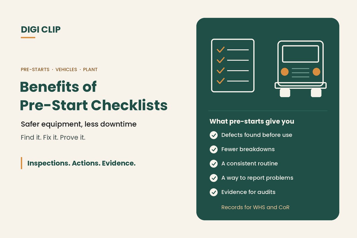 DIGI CLIP benefits of pre-start checklists
