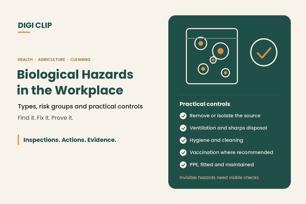 Biological hazards in the workplace: microorganisms in a petri dish, with practical controls