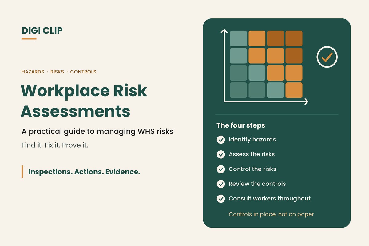 Workplace risk assessments: a likelihood and consequence risk matrix with the four steps of risk management